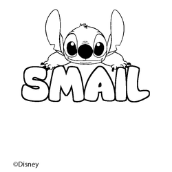 Coloraci&oacute;n del nombre SMAIL - decorado Stitch