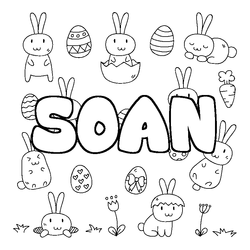 Coloraci&oacute;n del nombre SOAN - decorado Pascua
