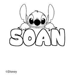 Coloraci&oacute;n del nombre SOAN - decorado Stitch