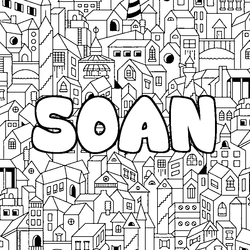 Coloraci&oacute;n del nombre SOAN - decorado ciudad