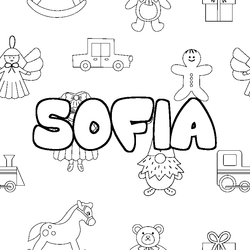 Coloraci&oacute;n del nombre SOFIA - decorado juguetes