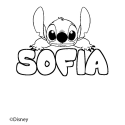 Coloraci&oacute;n del nombre SOFIA - decorado Stitch