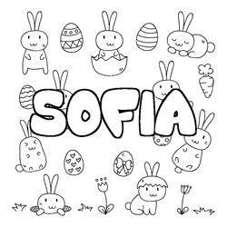 Coloraci&oacute;n del nombre SOFIA - decorado Pascua