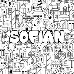 Coloraci&oacute;n del nombre SOFIAN - decorado ciudad