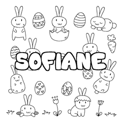 Coloraci&oacute;n del nombre SOFIANE - decorado Pascua