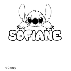 Coloraci&oacute;n del nombre SOFIANE - decorado Stitch