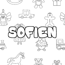 Coloraci&oacute;n del nombre SOFIEN - decorado juguetes