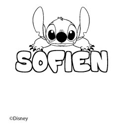 Coloraci&oacute;n del nombre SOFIEN - decorado Stitch