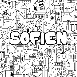 Coloraci&oacute;n del nombre SOFIEN - decorado ciudad