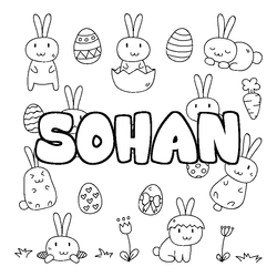 Coloraci&oacute;n del nombre SOHAN - decorado Pascua