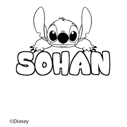 Coloraci&oacute;n del nombre SOHAN - decorado Stitch