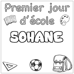 Coloraci&oacute;n del nombre SOHANE - decorado primer d&iacute;a de escuela