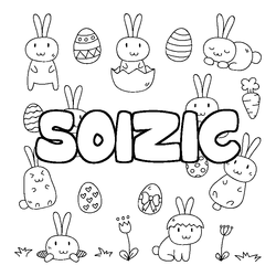 Coloraci&oacute;n del nombre SOIZIC - decorado Pascua