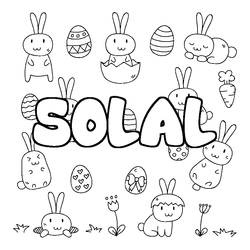 Coloraci&oacute;n del nombre SOLAL - decorado Pascua