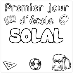 Coloraci&oacute;n del nombre SOLAL - decorado primer d&iacute;a de escuela