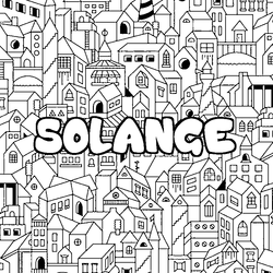 Coloraci&oacute;n del nombre SOLANGE - decorado ciudad