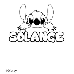Coloraci&oacute;n del nombre SOLANGE - decorado Stitch