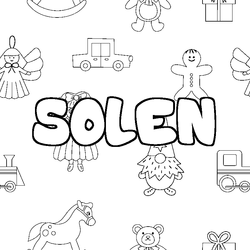 Coloraci&oacute;n del nombre SOLEN - decorado juguetes