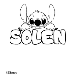 Coloraci&oacute;n del nombre SOLEN - decorado Stitch