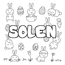 Coloraci&oacute;n del nombre SOLEN - decorado Pascua