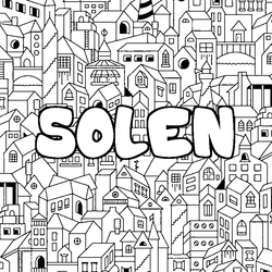 Coloraci&oacute;n del nombre SOLEN - decorado ciudad