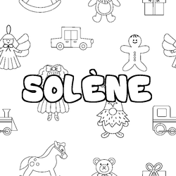 Coloraci&oacute;n del nombre SOL&Egrave;NE - decorado juguetes