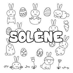 Coloraci&oacute;n del nombre SOL&Egrave;NE - decorado Pascua