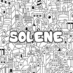 Coloraci&oacute;n del nombre SOL&Egrave;NE - decorado ciudad