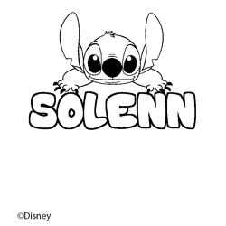 Coloraci&oacute;n del nombre SOLENN - decorado Stitch