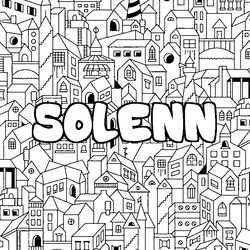 Coloraci&oacute;n del nombre SOLENN - decorado ciudad