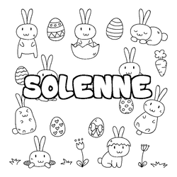Coloraci&oacute;n del nombre SOLENNE - decorado Pascua