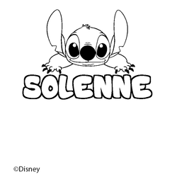 Coloraci&oacute;n del nombre SOLENNE - decorado Stitch