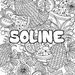 Coloraci&oacute;n del nombre SOLINE - decorado mandala de frutas