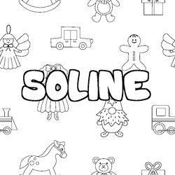 Coloraci&oacute;n del nombre SOLINE - decorado juguetes
