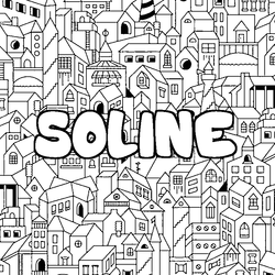 Coloraci&oacute;n del nombre SOLINE - decorado ciudad