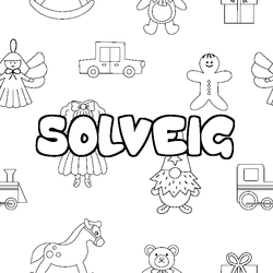 Coloraci&oacute;n del nombre SOLVEIG - decorado juguetes