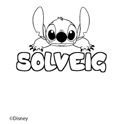 Coloraci&oacute;n del nombre SOLVEIG - decorado Stitch