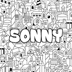 Coloraci&oacute;n del nombre SONNY - decorado ciudad