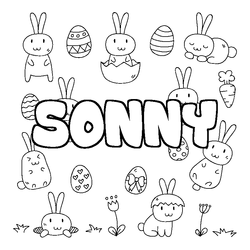 Coloraci&oacute;n del nombre SONNY - decorado Pascua