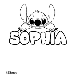 Coloraci&oacute;n del nombre SOPHIA - decorado Stitch