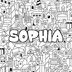 Coloraci&oacute;n del nombre SOPHIA - decorado ciudad