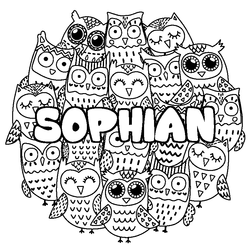 Coloraci&oacute;n del nombre SOPHIAN - decorado b&uacute;hos