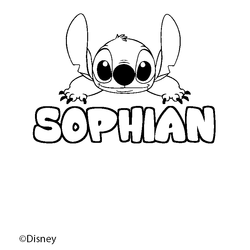 Coloraci&oacute;n del nombre SOPHIAN - decorado Stitch