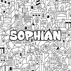Coloraci&oacute;n del nombre SOPHIAN - decorado ciudad