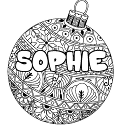 Coloraci&oacute;n del nombre SOPHIE - decorado bola de Navidad