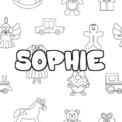 Coloraci&oacute;n del nombre SOPHIE - decorado juguetes