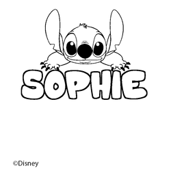 Coloraci&oacute;n del nombre SOPHIE - decorado Stitch