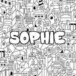 Coloraci&oacute;n del nombre SOPHIE - decorado ciudad