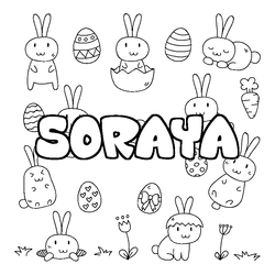 Coloraci&oacute;n del nombre SORAYA - decorado Pascua