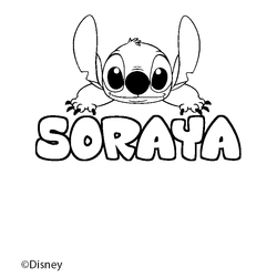 Coloraci&oacute;n del nombre SORAYA - decorado Stitch